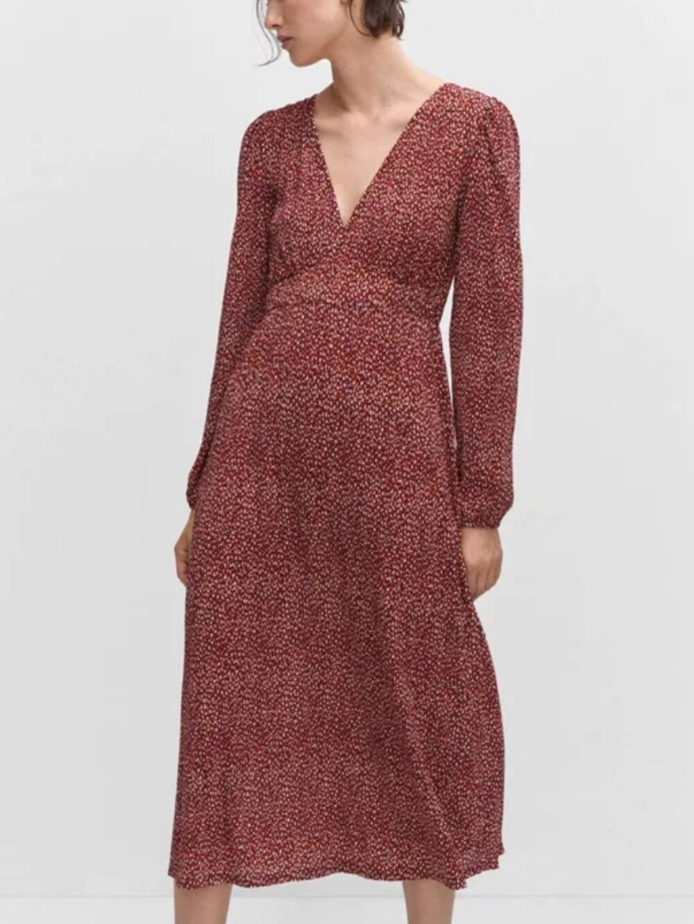 MNG Mango Long Sleeve Midi Dress Size S
